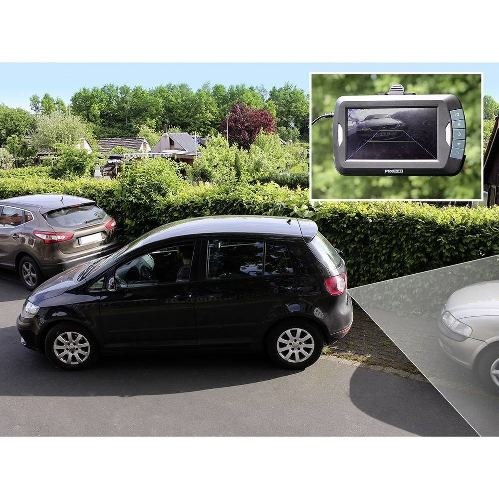 PROUSER Funk-Rückfahrvideosystem mit 2 Kameras Rückfahrkamera (2 Kameras, IR-Zusatzlicht, Abstandshilfslinien)