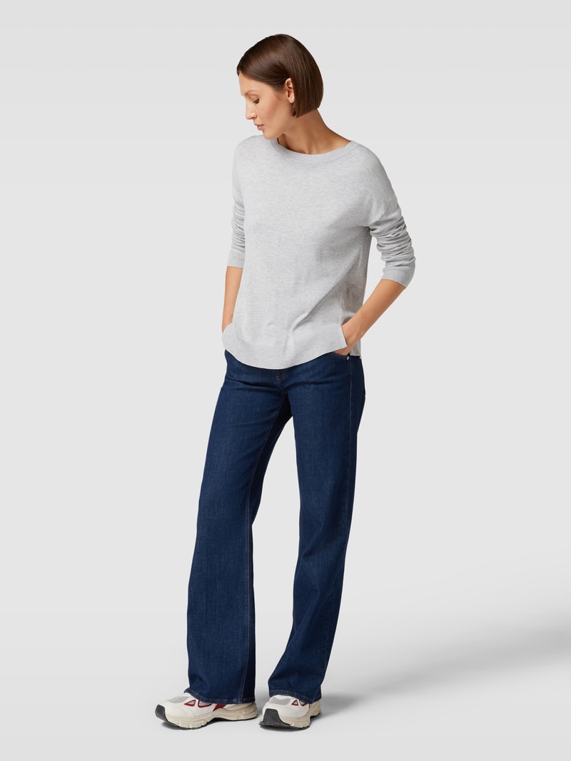 Longsleeve mit U-Boot-Ausschnitt in hellgrau