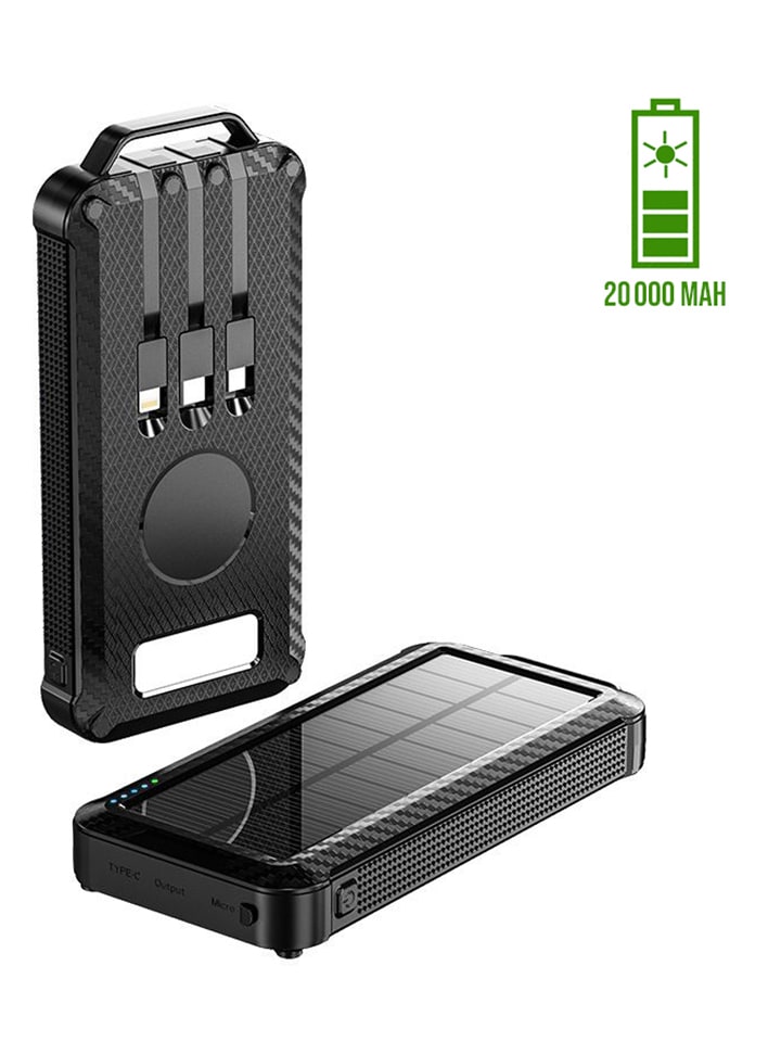 SWEET ACCESS Solar-Powerbank 20.000 mAh in Schwarz günstig kaufen onesize