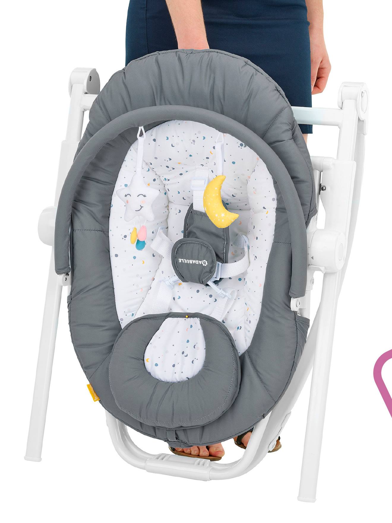 Badabulle Babywippe COMPACT'UP BADABULLE - grau/weiß