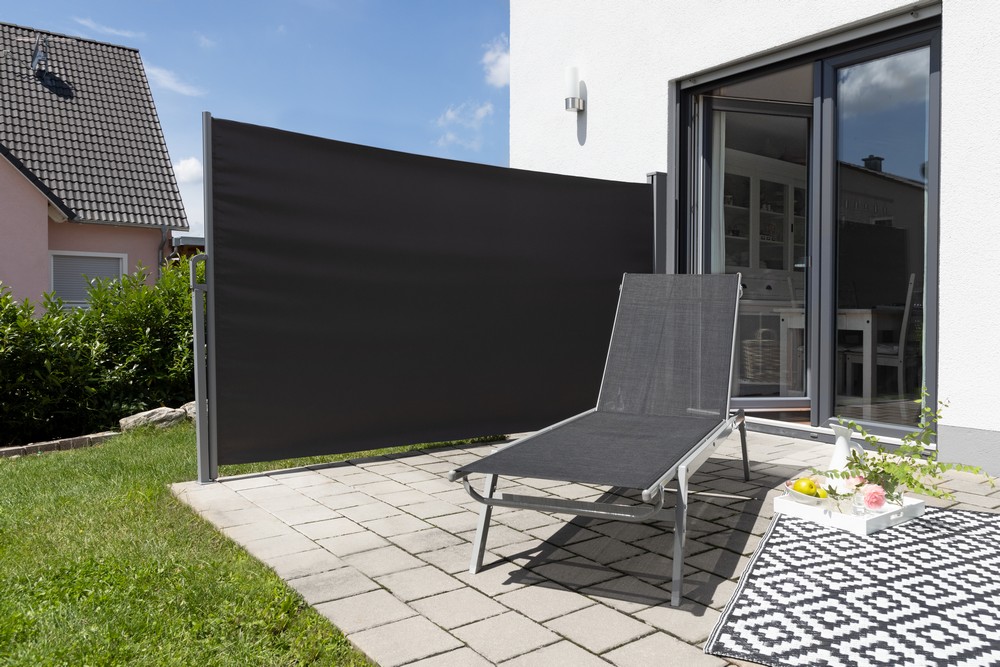 HC Home & Living Seitenmarkise Balkonmarkise aus Aluminium, ca. 3 x 1,6 m - Anthrazit