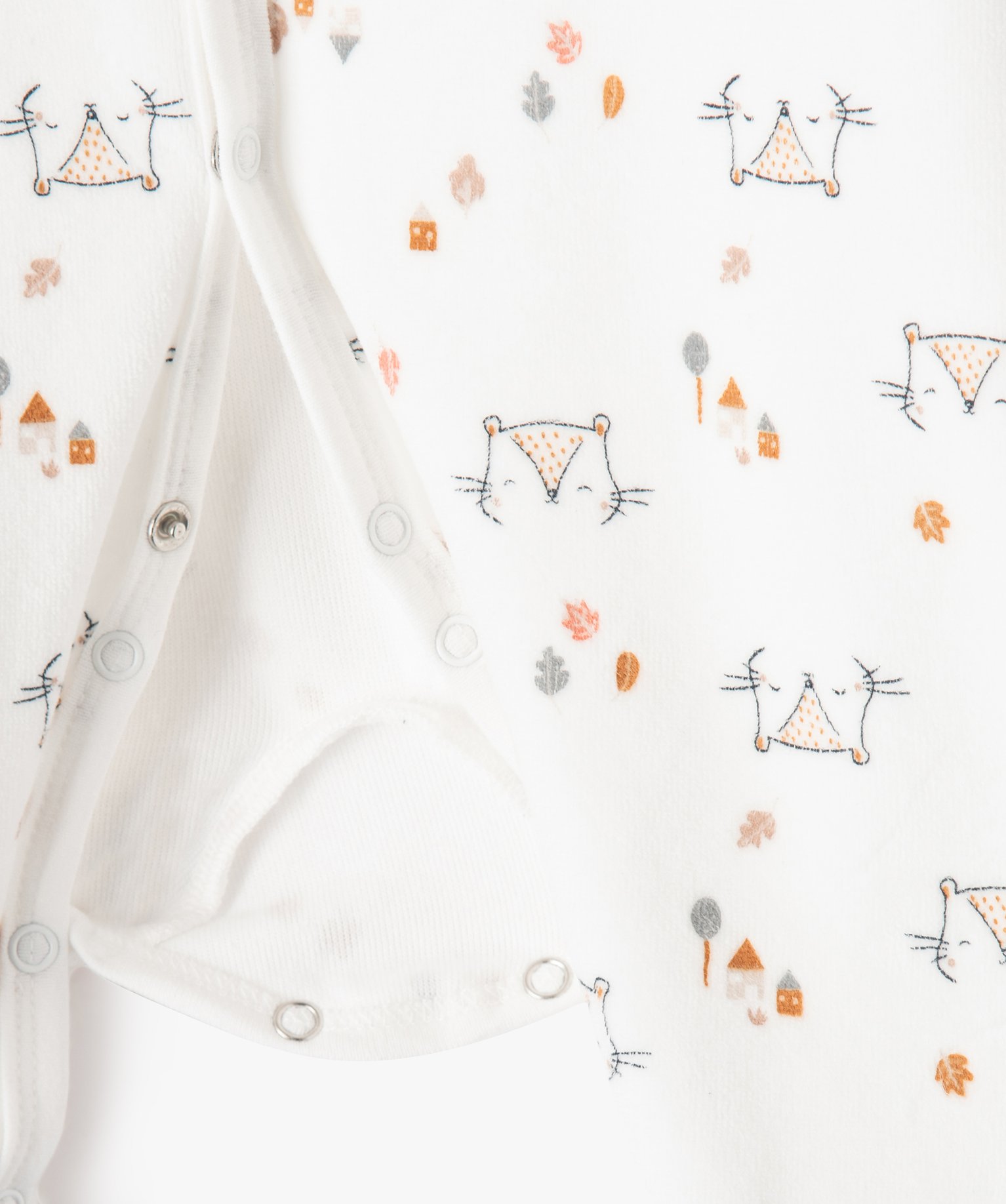 Pyjama en velours imprimé avec ouverture devant bébé - Pe... ecru | GEMO
