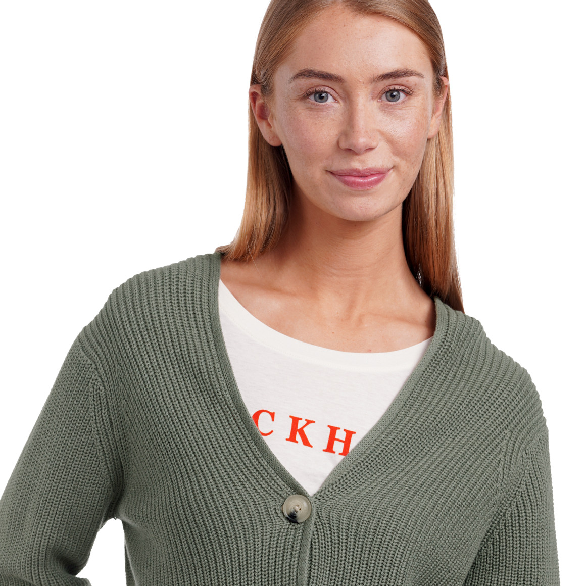 Damen Strickjacke aus Rippstrick