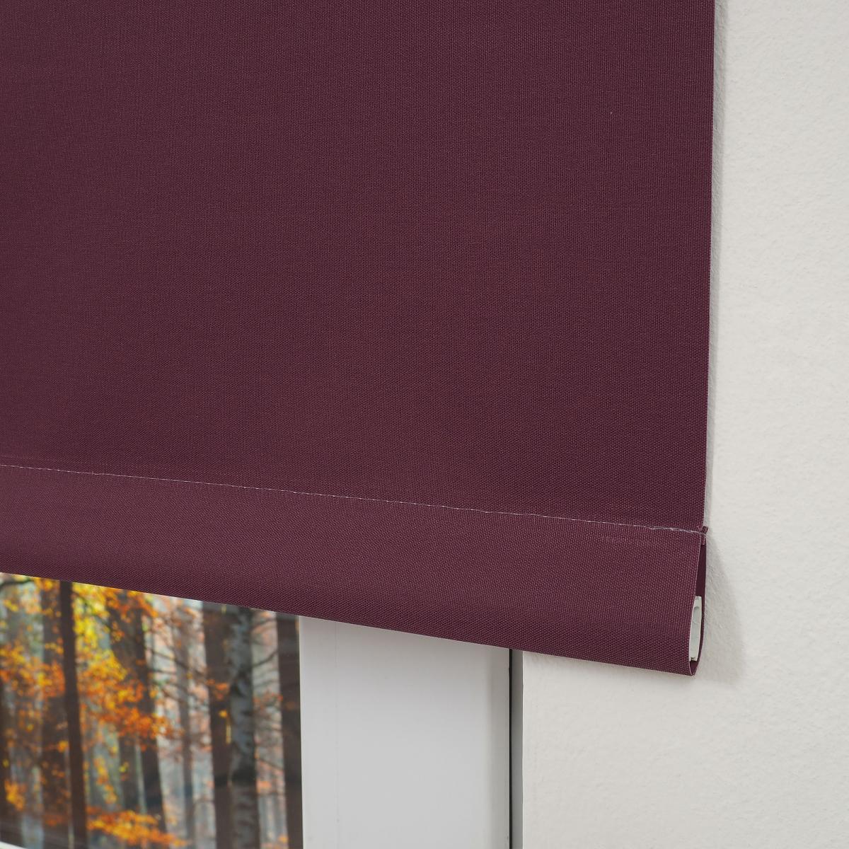 Bella Casa Rollo, Mittelzugrollo Uni Verdunkelung, 102 x 180 cm, brombeer