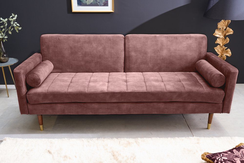 riess-ambiente Schlafsofa COUTURE 196cm altrosa / braun, Einzelartikel 1 Teile, Wohnzimmer · Microvelours · Bettfunktion