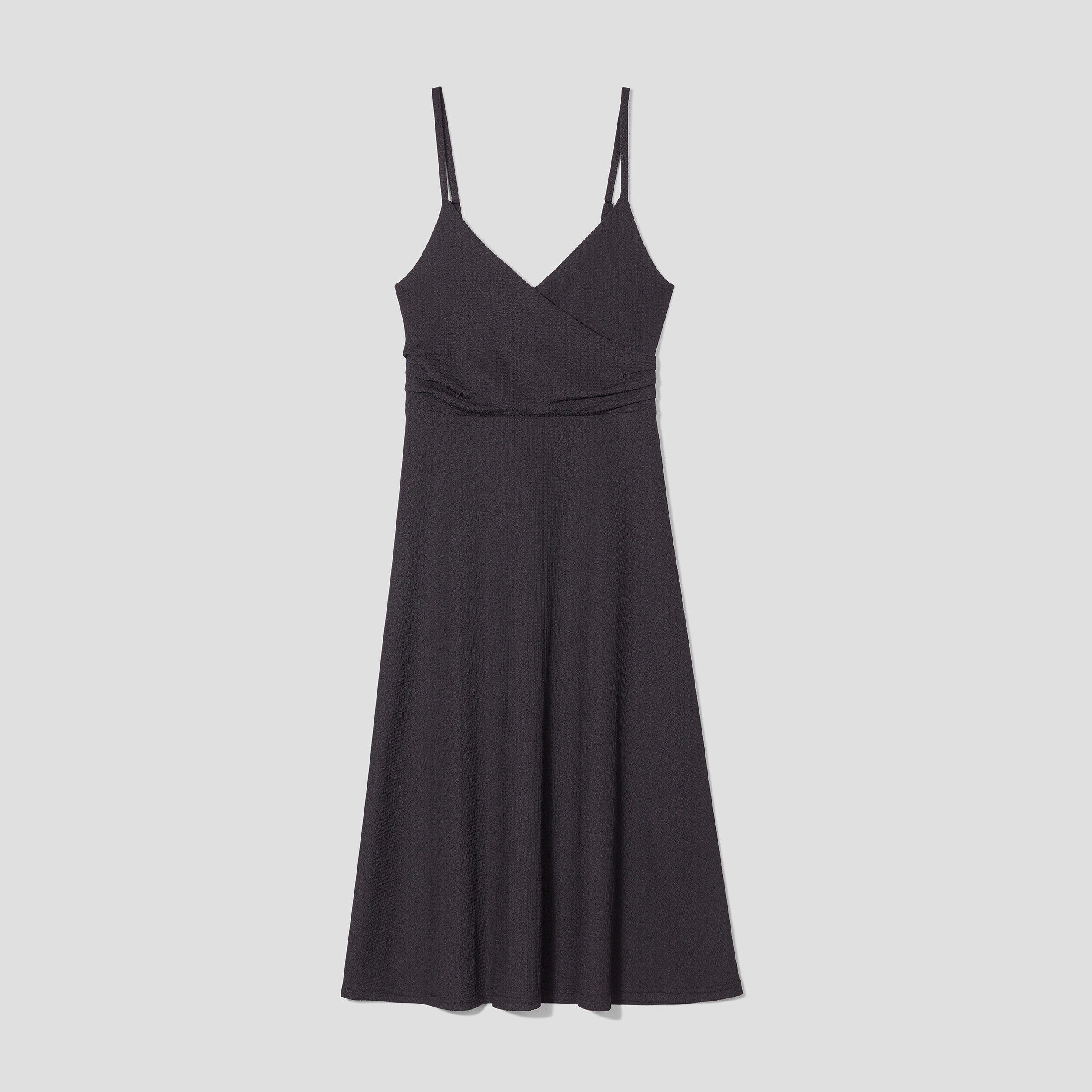Robe midi évasée bretelles noir femme | Cache Cache