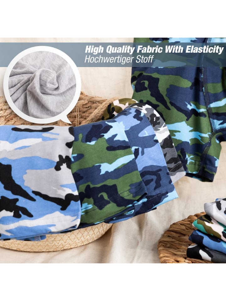 LOREZA 10er Set Boxershorts - Camouflage - Bunt günstig kaufen