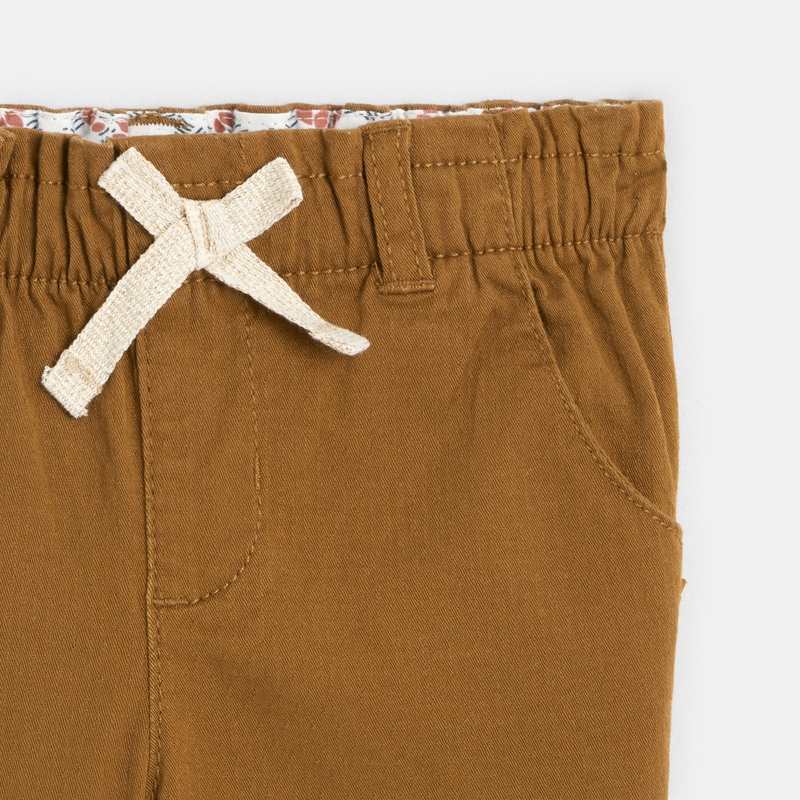 Pantalon fantaisie taille paperbag marron bébé fille