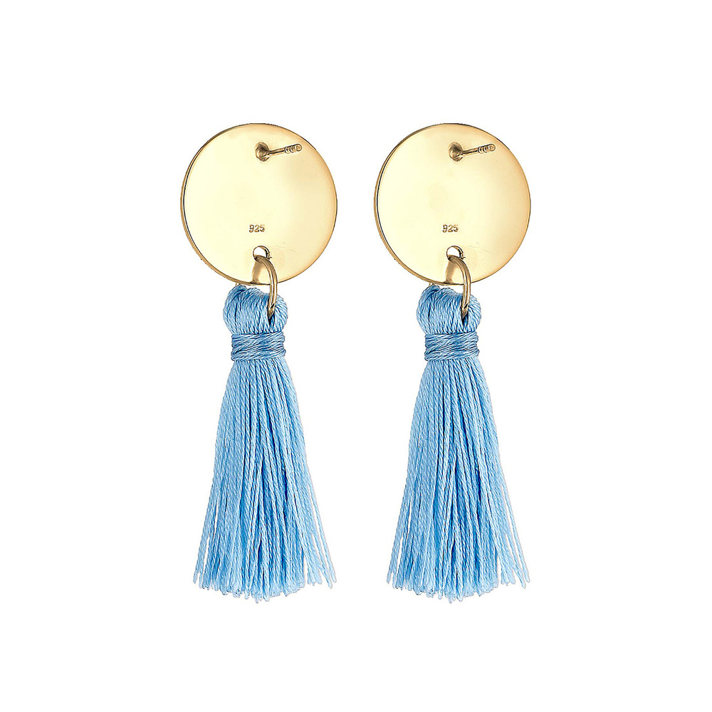 Elli Elli Boucles d'Oreilles Hänger Kreis Boho Tassel Trend Matt 925 Silber Boucles d'oreilles
