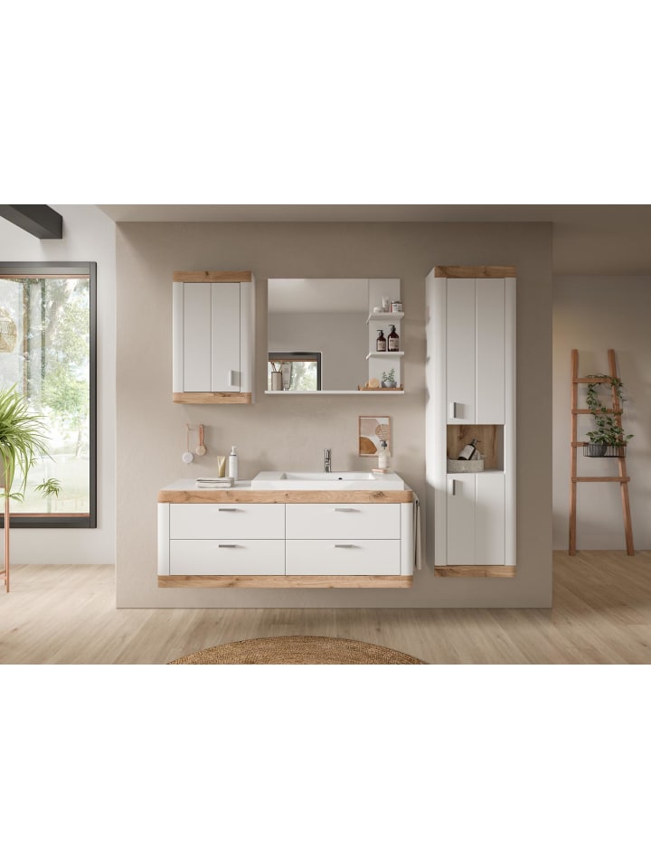 ebuy24 Badmöbelset Laredo 3-teilig Weiß 132 x 48 cm günstig kaufen onesize
