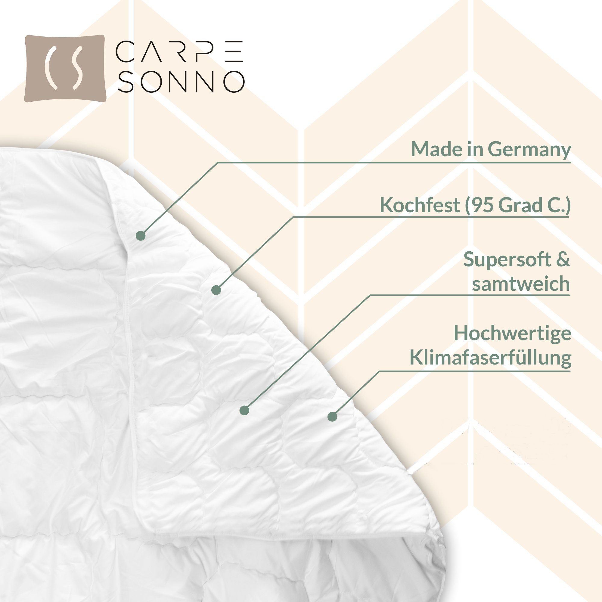 4-Jahreszeitenbett, Ganzjahresdecke Vierjahreszeiten Bettdecke Winterdecke + Sommerdecke, Carpe Sonno, Füllung: 100% Polyester, Bezug: 100% Polyester, 4 Jahreszeiten Bettdecke 135x200 Winterdecke + Sommerdecke