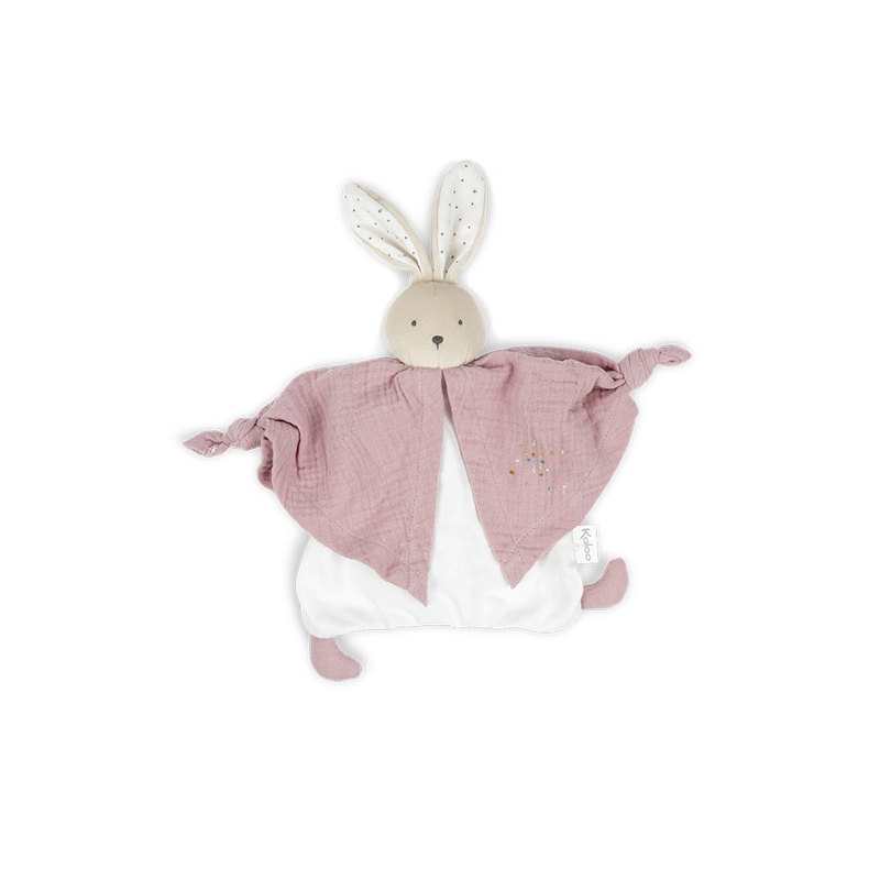 Doudou coton bio lapin rose Petit pas 20 cm Kaloo