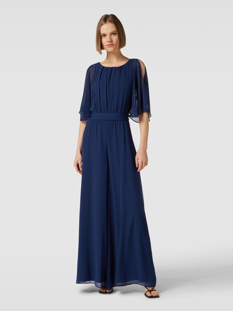 Jumpsuit mit Taillengürtel in dunkelblau