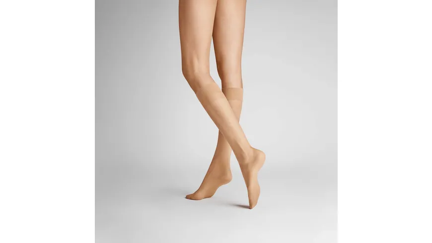 Hudson Damen Kniestrümpfe Simply 20 DEN 2er Pack Hell Beige