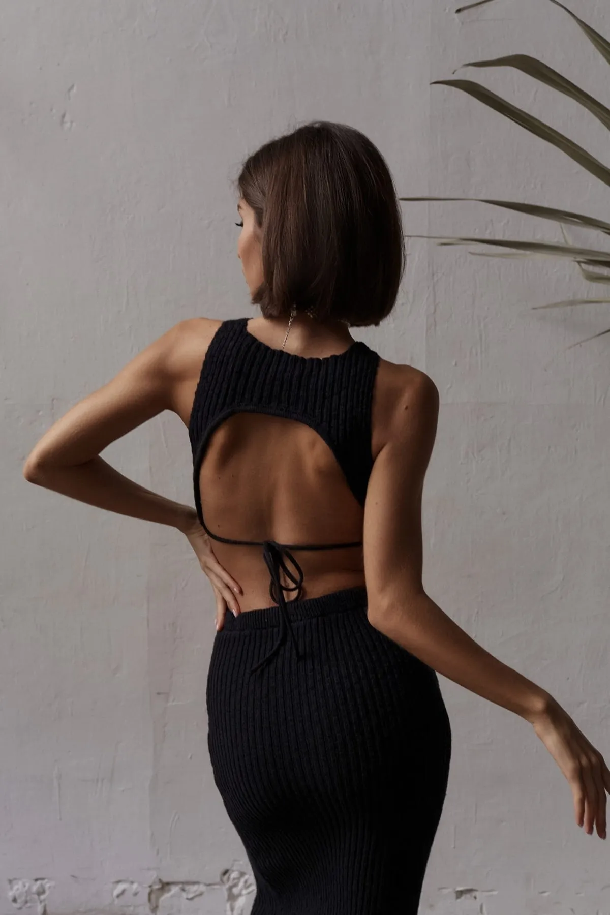 BOHEMAİ  Cris Black Crop-Rock-Strickwaren-Set