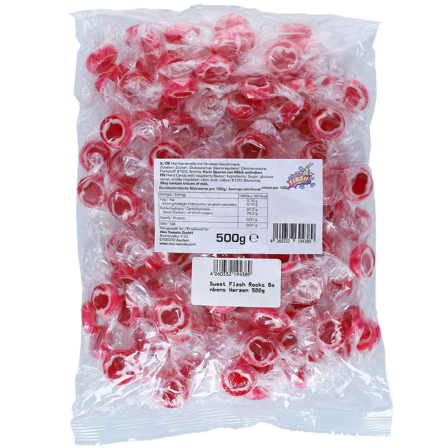 Sweet Flash Rocks Bonbons Herzen 500g