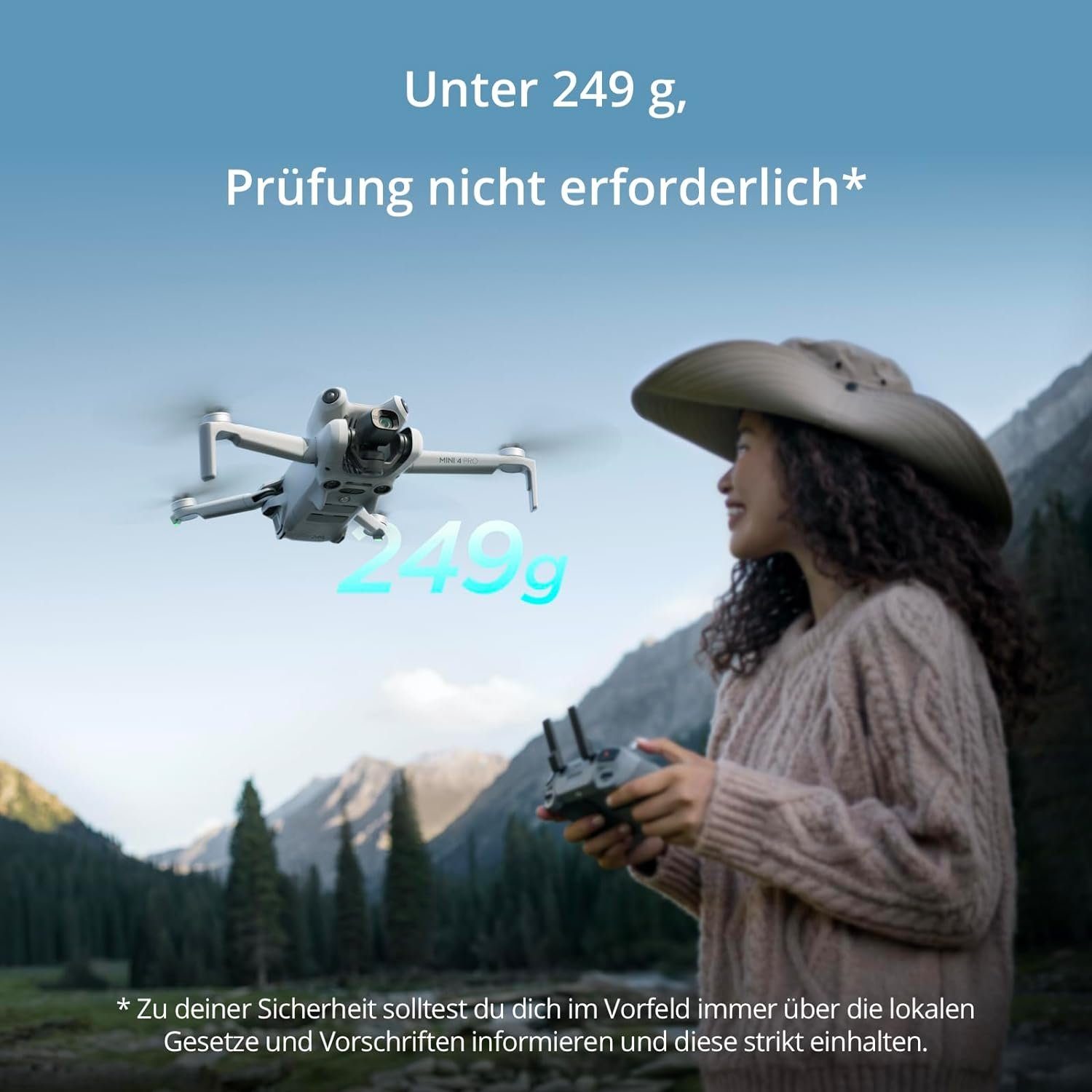 DJI Mini 4 Pro Fly More Combo mit DJI RC 2 Fernsteuerung Drohne mit Kamera Drohne (Ultra HD, 34 Minuten Flugzeit, 2 zusätzliche Akkus, Klasse-C0, Mini-Drohne mit Kamera 4k Video GPS, Bildschirmfernsteuerung faltbare Mini-Drohne mit 4K-Kamera, unter 2