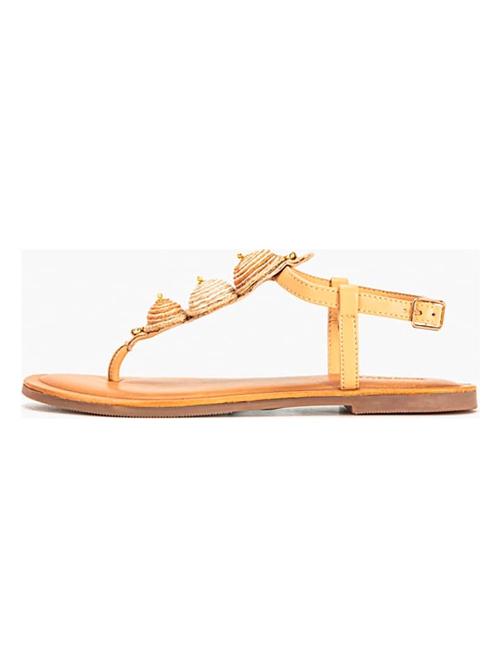 INUOVO Leder-Sandalen in Gelb günstig kaufen