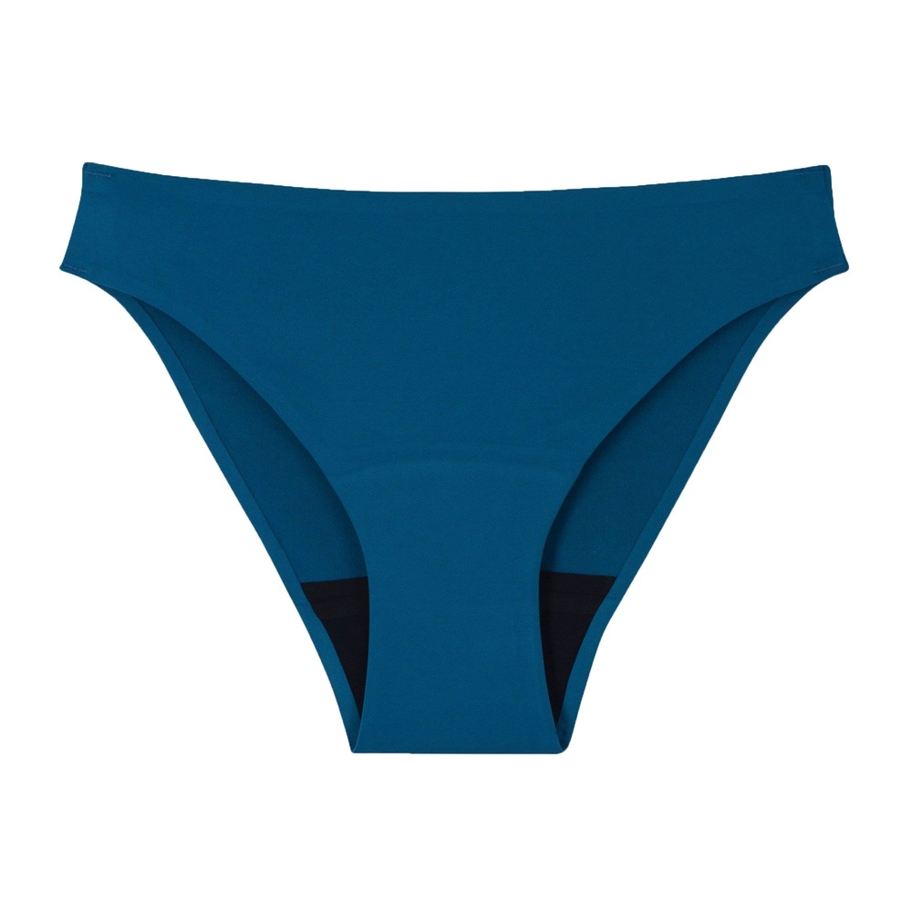 smoon lingerie Ados - Culotte menstruelle sans couture Flux moyen - BLEU TROPICO