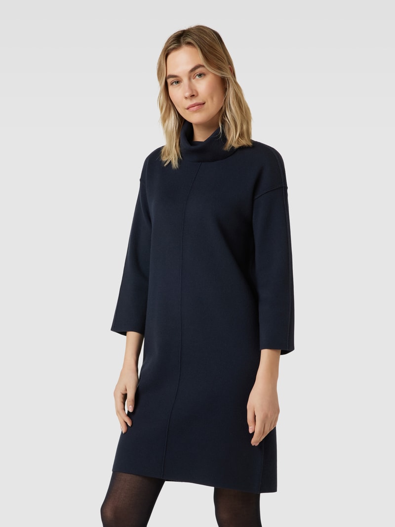 Knielanges Kleid mit Rollkragen Modell 'Wingela' in marineblau