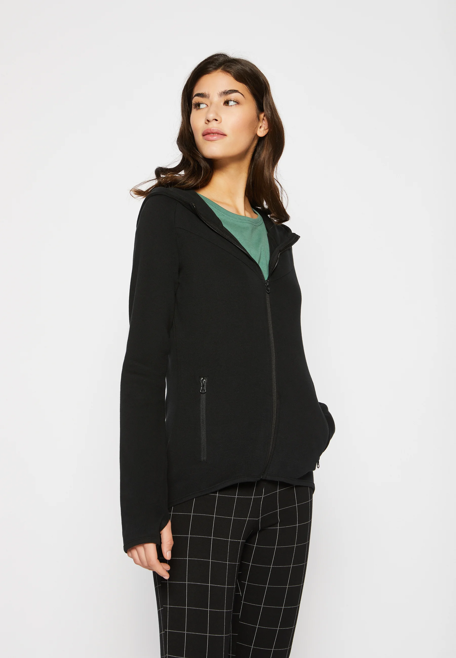 Sudadera con capucha y cremallera para mujer Urban Classics ATHLETIC INTERLOCK - Sudadera con cremallera