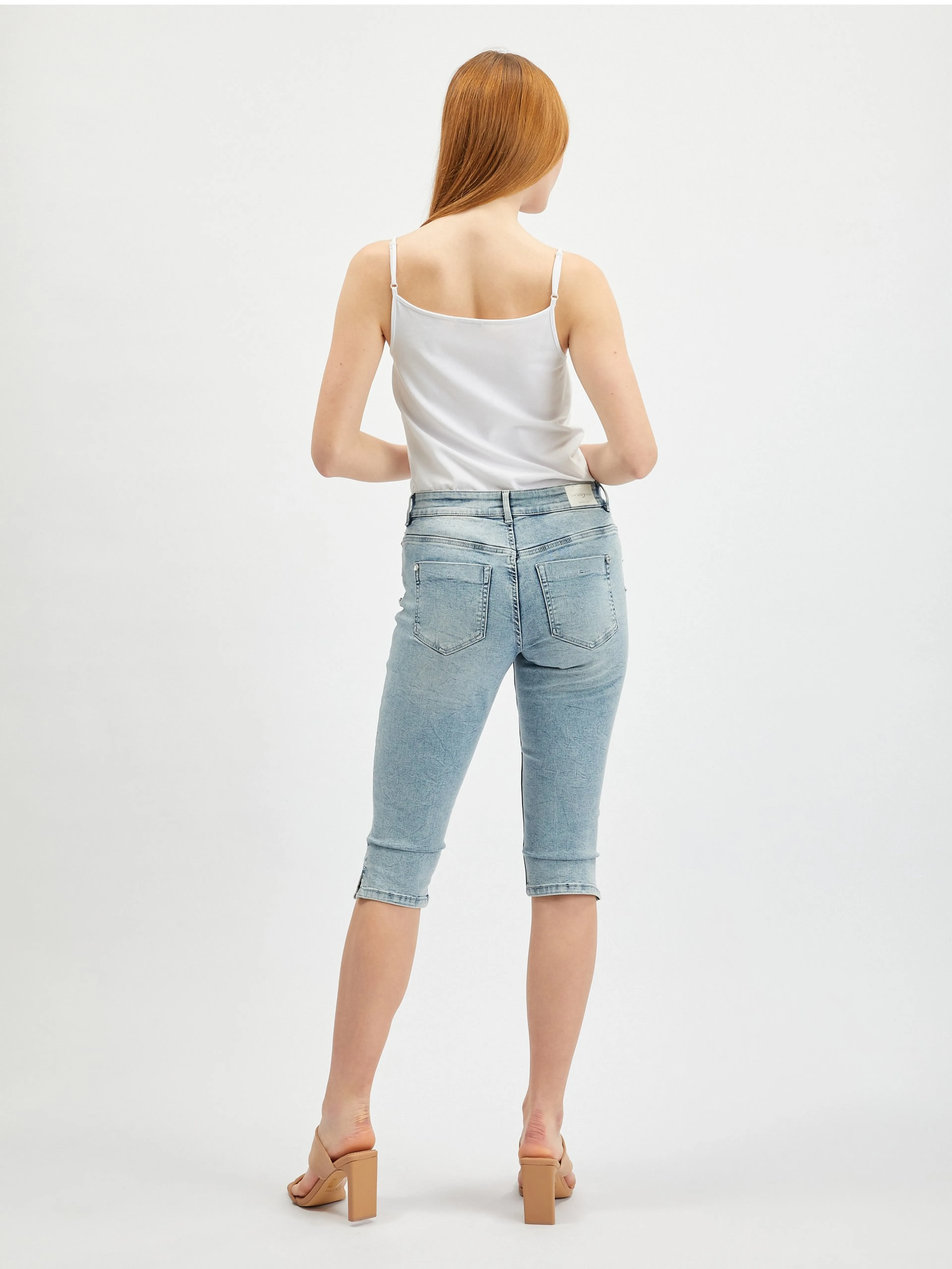 Hellblaue Damen-Cropped-Jeans ORSAY