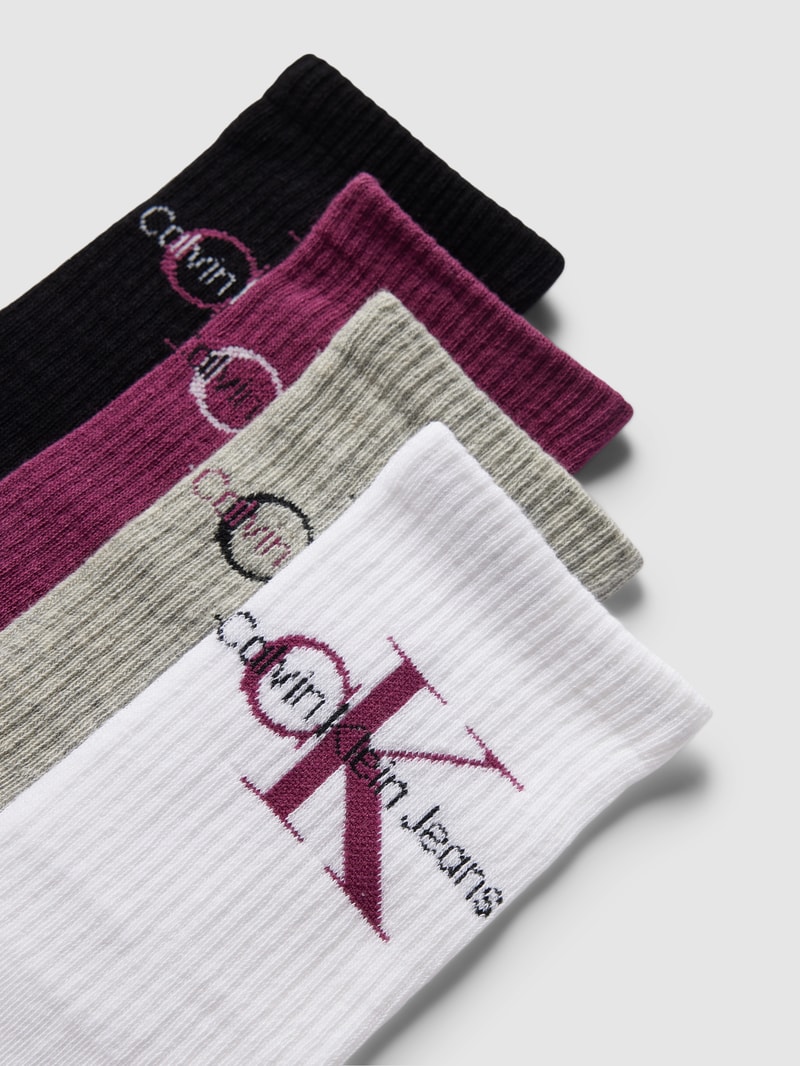 Socken mit Label-Print im 4er-Pack in pflaume