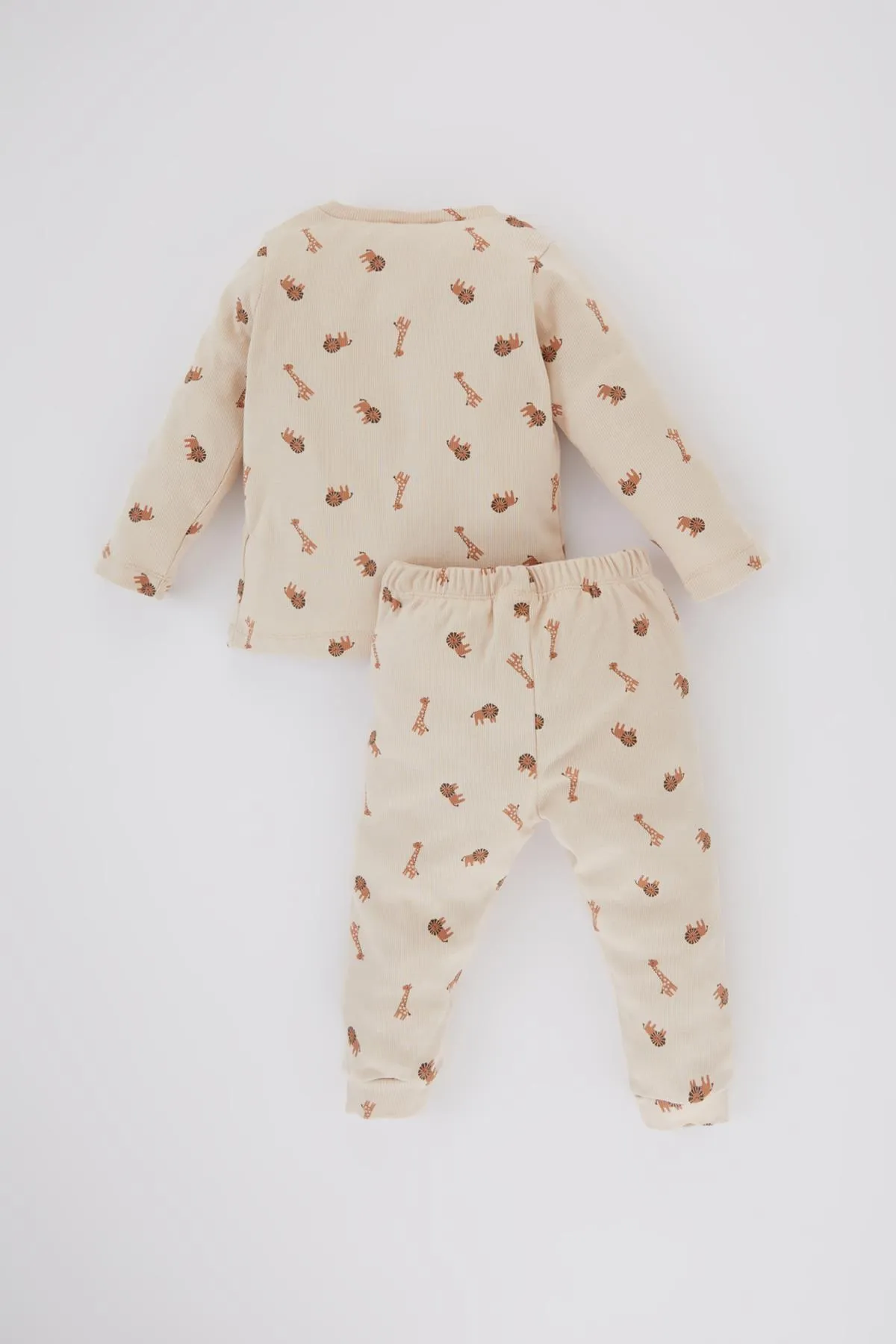 DeFacto  Pyjama-Set für Babys und Jungen mit Safari-Print, langärmlig, geripptes Unterhemd B7733a524sp