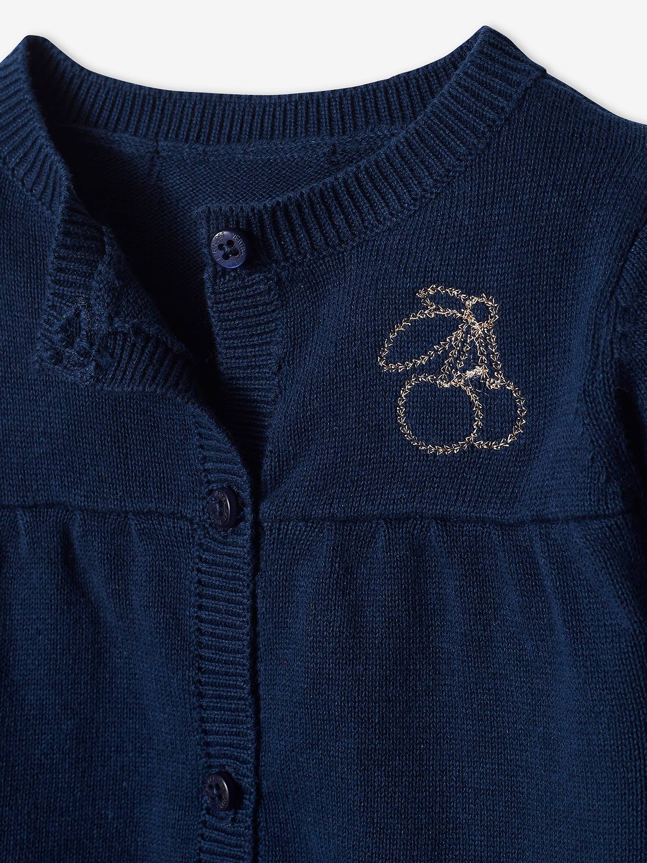 Gilet bébé fille badge cerise BASICS marine