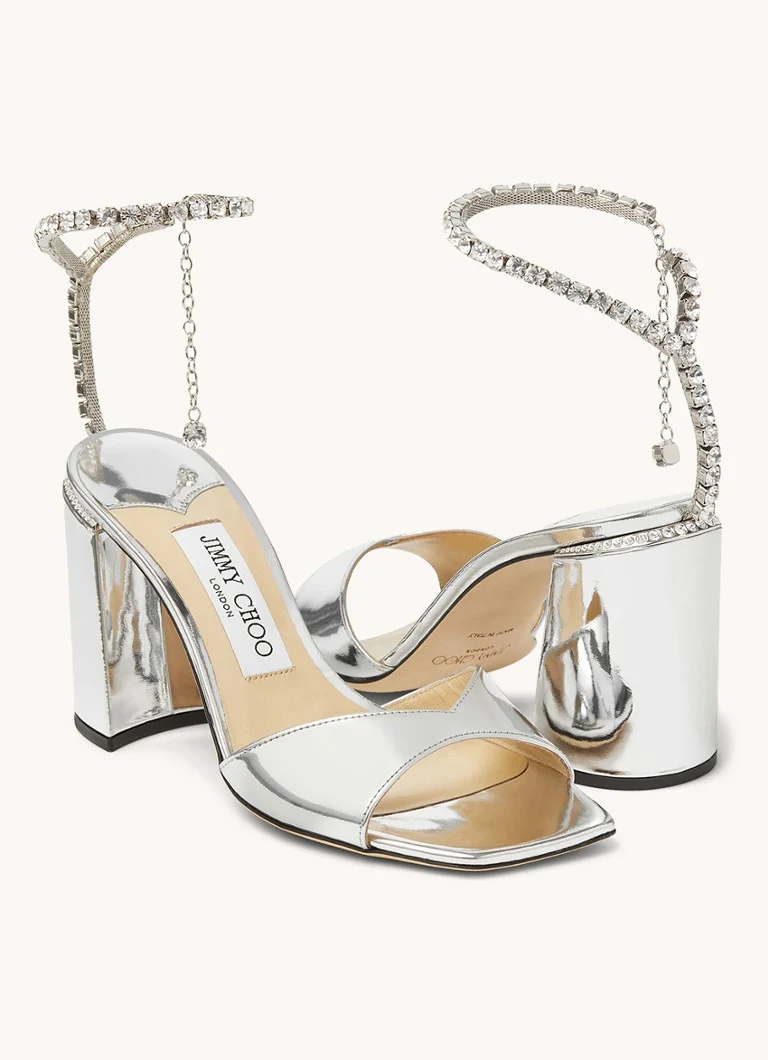 Sandale Jimmy Choo Saeda 85 din piele de vițel cu detalii metalice