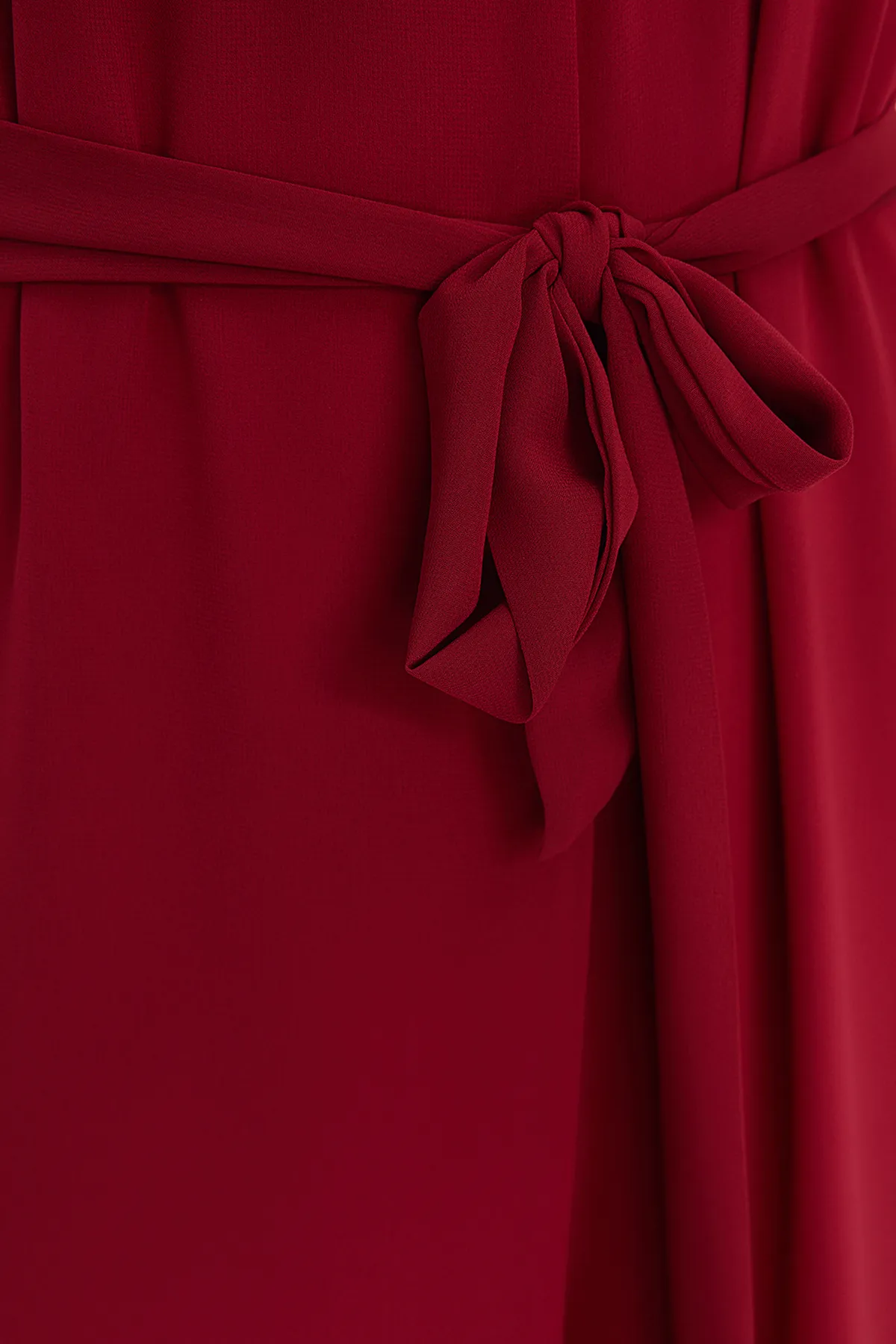 Trendyol Collection  Burgunderfarbener Maxi-Chiffon-Weboverall TWOSS23TU00093