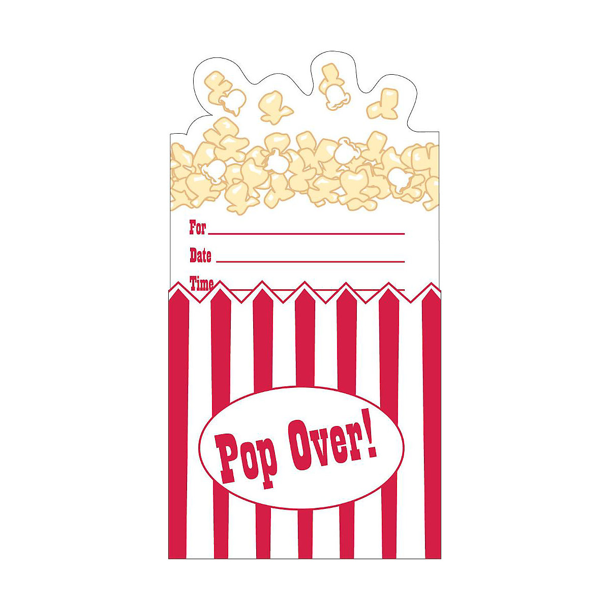 Einladungskarten Hollywood Popcorn, 8 Stück inkl. Kuvert