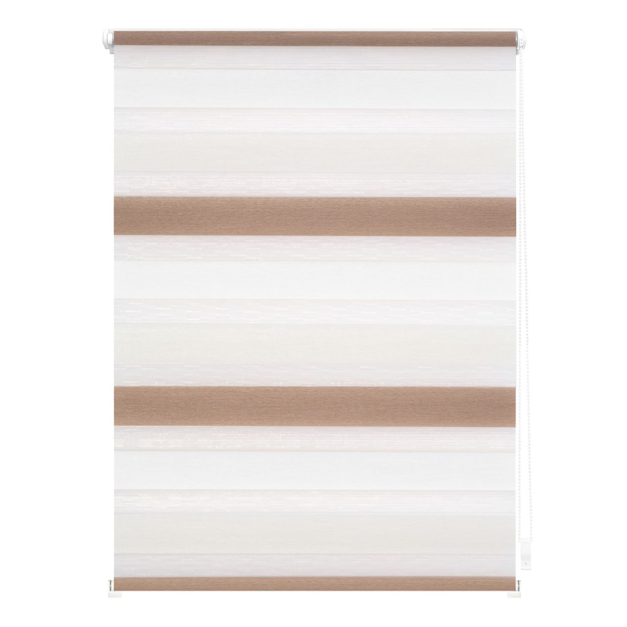 Lichtblick Duo-Rollo Klemmfix, ohne Bohren, Bunt - Creme - Weiß - Braun, 60 x 150 cm (B x L)