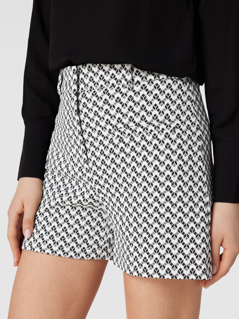 High Waist Shorts mit Allover-Muster Modell MELINDA in schwarz