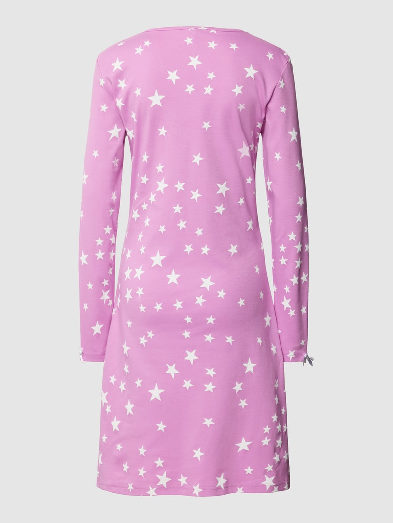 Nachthemd mit Allover-Muster Modell 'Sternenwünsche' in rosa