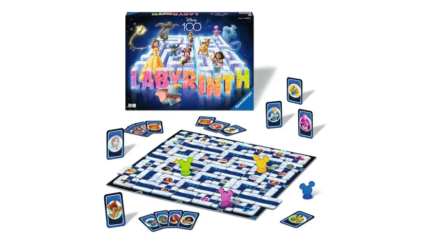 Ravensburger Spiel -  100 Labyrinth - Der Familienspiel-Klassiker  mit den beliebtesten  Charakteren