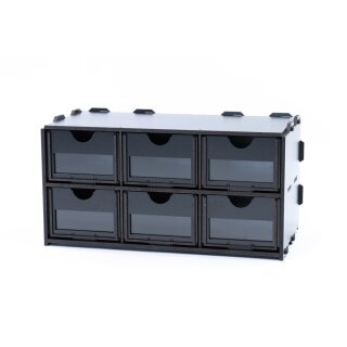 Black Paint Rack: Schrank mit 6 Schubladen