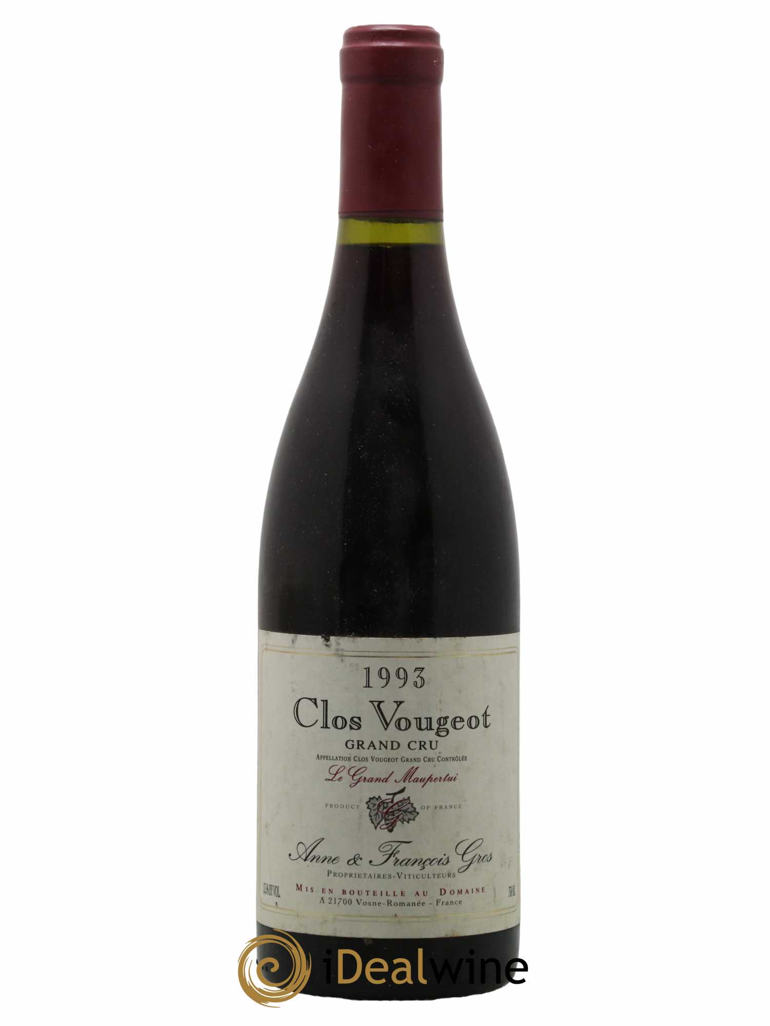 Clos de Vougeot Grand Cru Le Grand Maupertui Anne Gros  1993 - Lot de 1 Bouteille