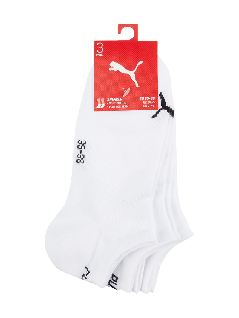 Sneakersocken mit Label-Details im 3er-Pack in weiß
