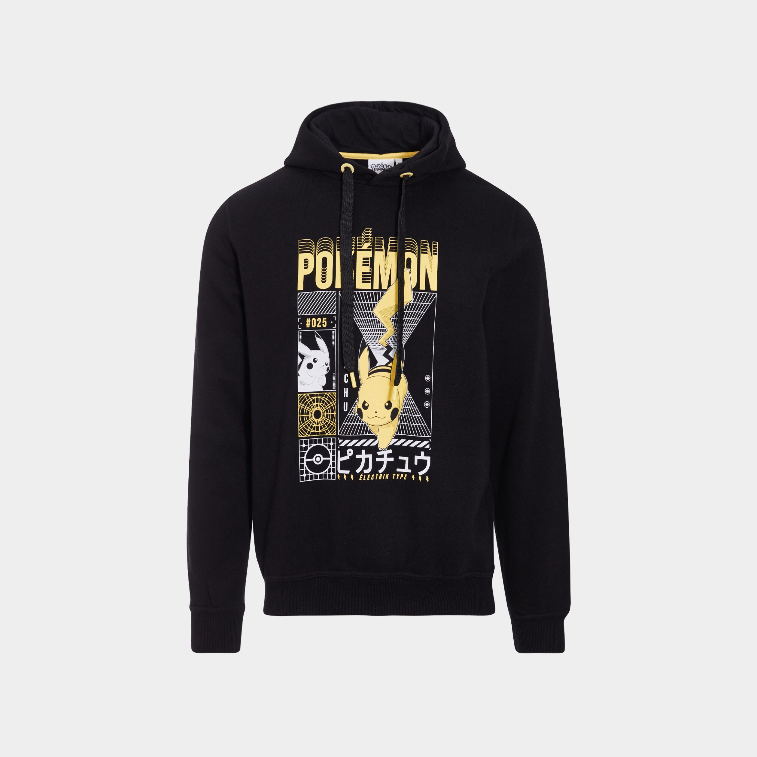 Sweat à capuche hoodie Pikachu Pokémon noir homme | La Halle