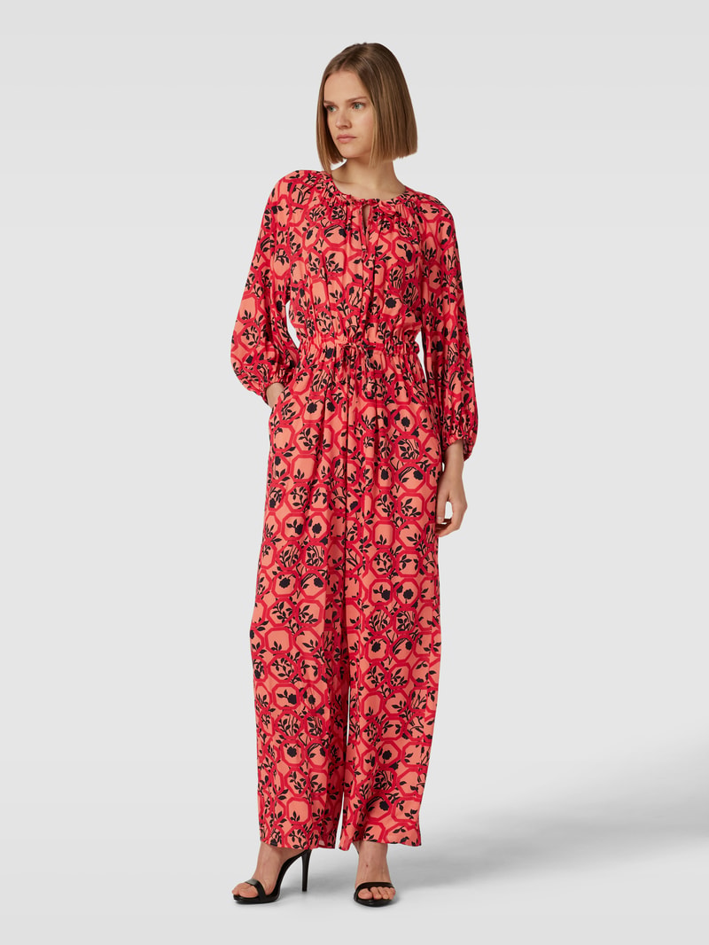 Jumpsuit mit Allover-Muster Modell 'ECCESSO' in hellrot