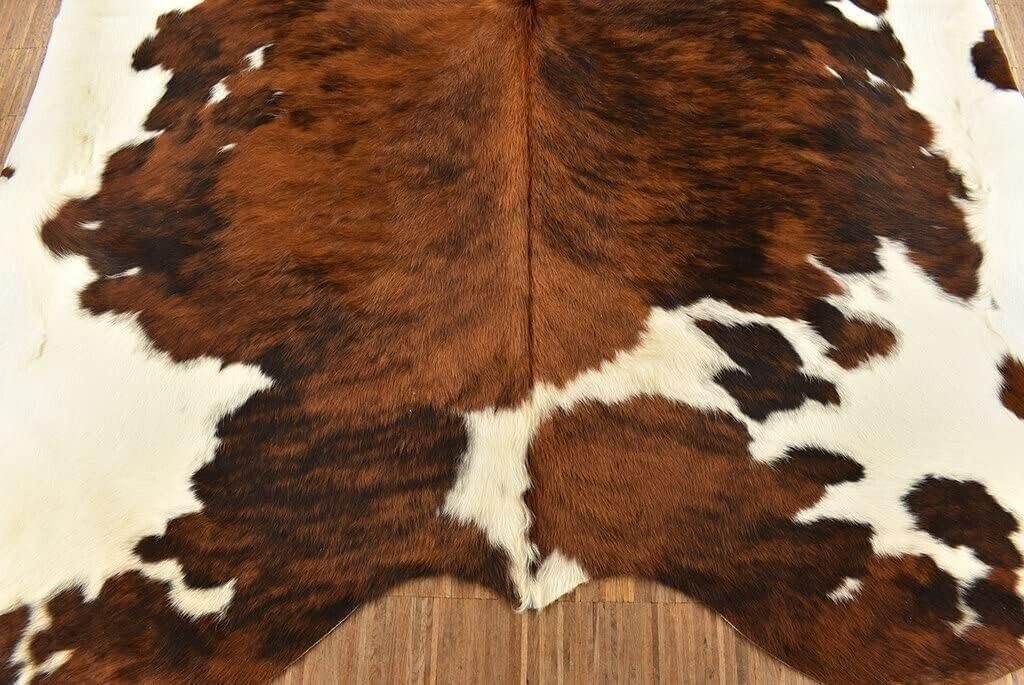 Fellteppich Kuhfell Teppich Tricolor Normandie braun schwarz weiß 220 x 200 cm, KUHFELL online & NOMAD