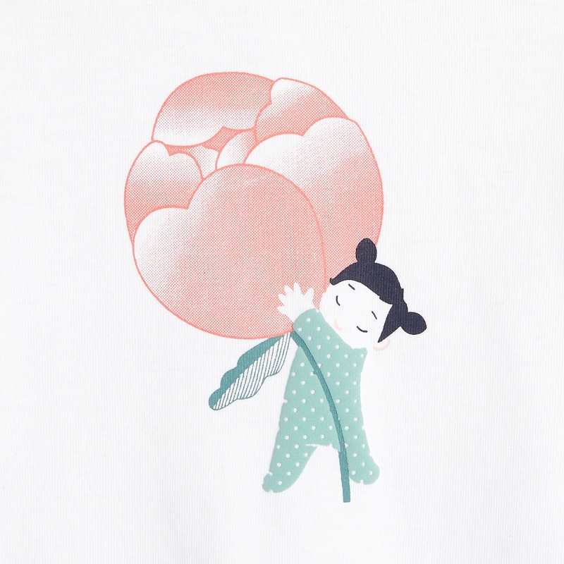 T-shirt camélia rose bébé fille