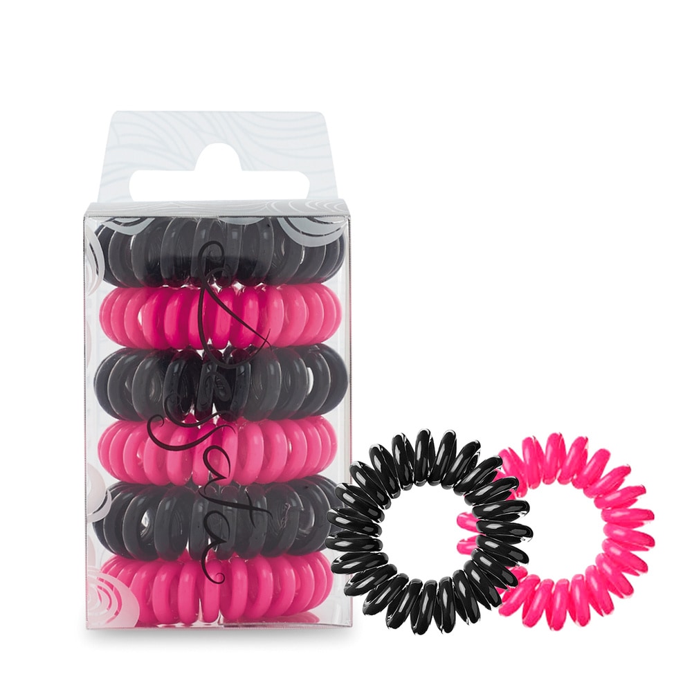 Dessata Black Fushia Elastiques à cheveux spirales