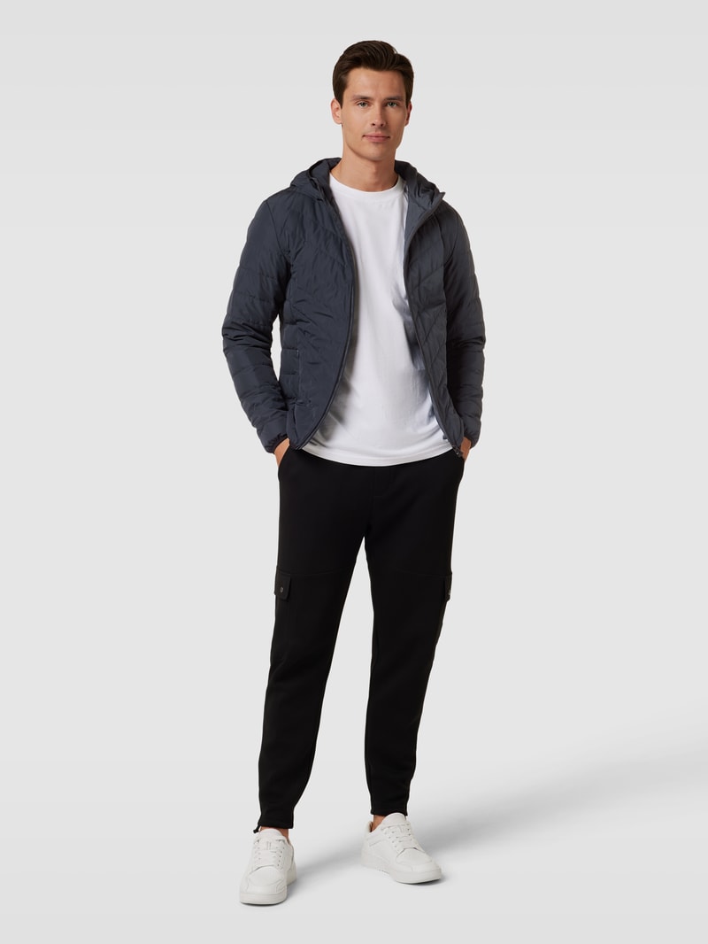 Steppjacke mit Zweiwege-Reißverschluss in marineblau