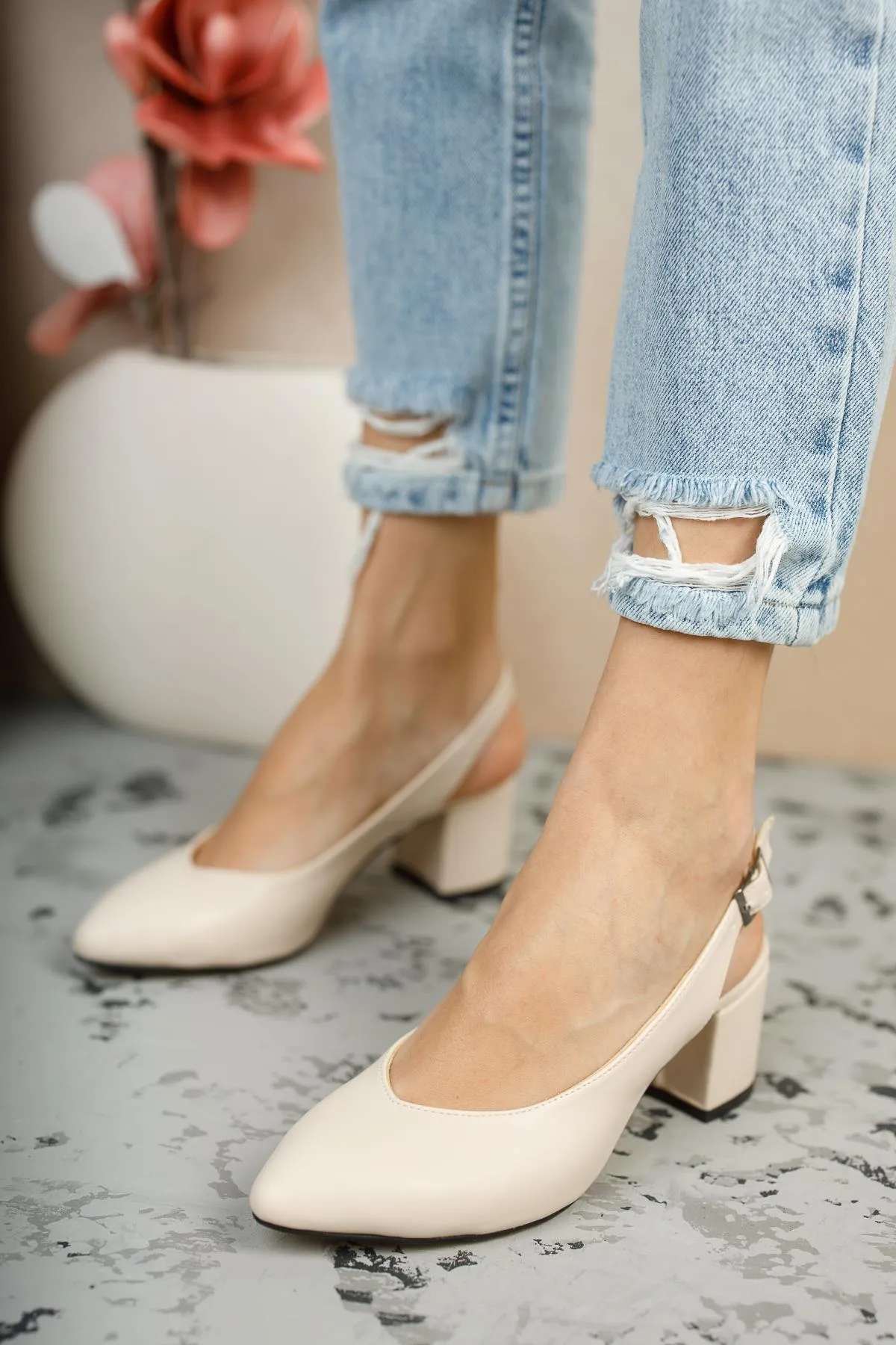 MUGGO  Gzhw711 Garantiert Damen-Schuhe mit offenem Rücken, klassischer Alltagsstil, stilvolle und bequeme Schuhe mit Absatz