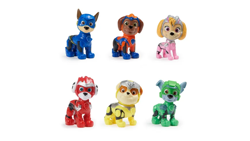 Spin Master - PAW Patrol: Der Mighty Kinofilm, Geschenkset mit 6 Superhelden-Spielfiguren