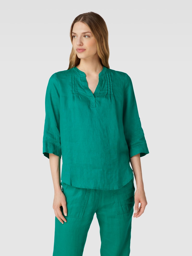 Blusenshirt aus Leinen in grasgrün