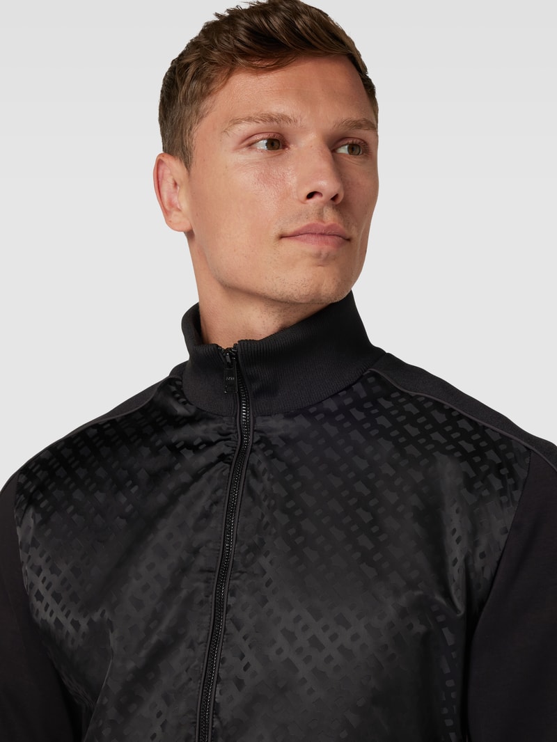 Sweatjacke mit Label-Print Modell 'Shepherd' in schwarz