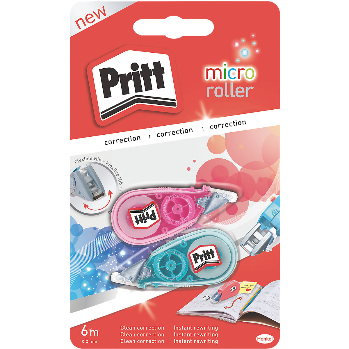 Pritt Korrekturroller micro Rolly, 2 x 6 m